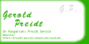 gerold preidt business card